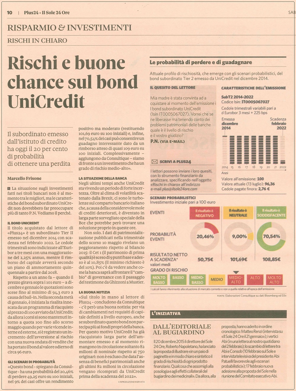 Rischi e buone chance sul bond UniCredit